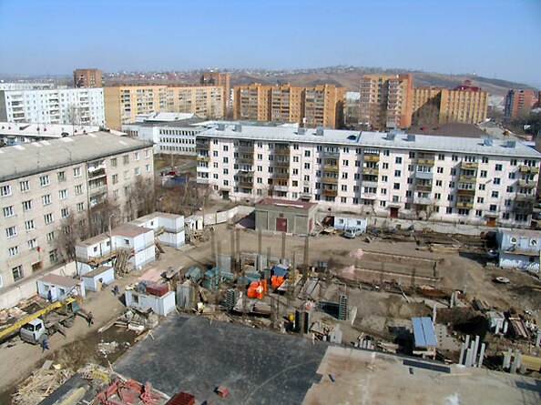 Ход строительства апрель 2009, площадка строительства 2 очереди 1 этапа