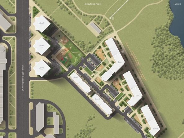 Макет расположения домов в ЖК «Панорама»