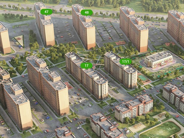 Макет расположения домов в микрорайоне Дивногорский