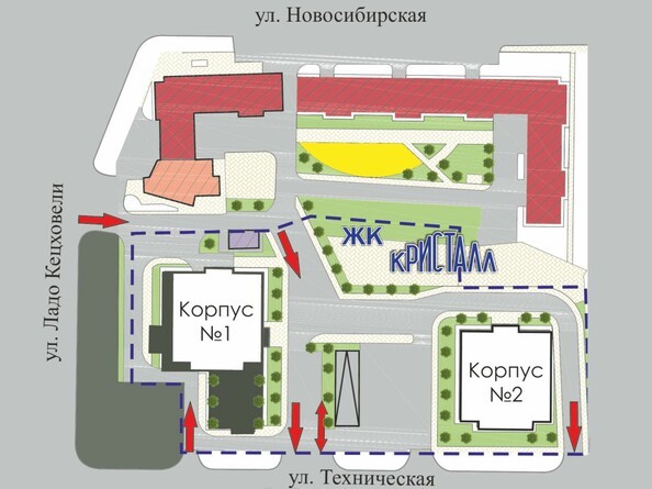Схема расположения домов ЖК Кристалл