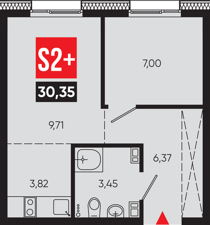 Планировка  30,35 м²