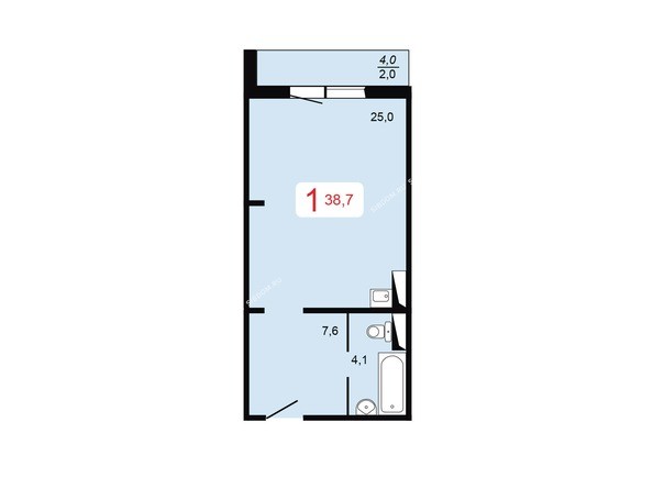 Планировка однокомнатной квартиры 38,7 кв.м