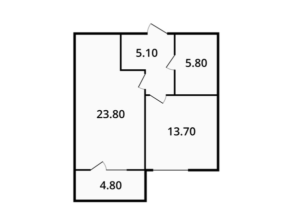 Планировка 1-комн 24 м²