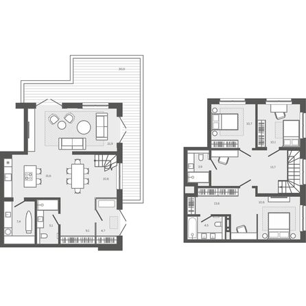 Планировка 4-комн 172,18 м²