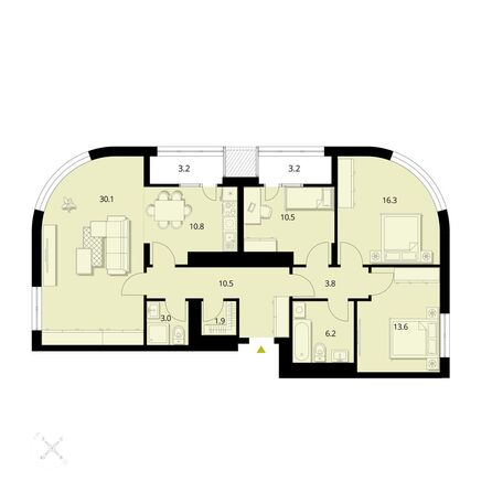 Планировка 4-комн 112,99 м²
