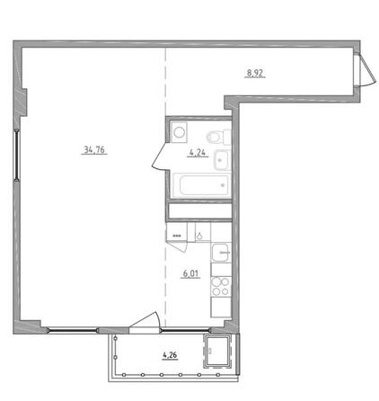 Планировка 2-комн 55,21 м²