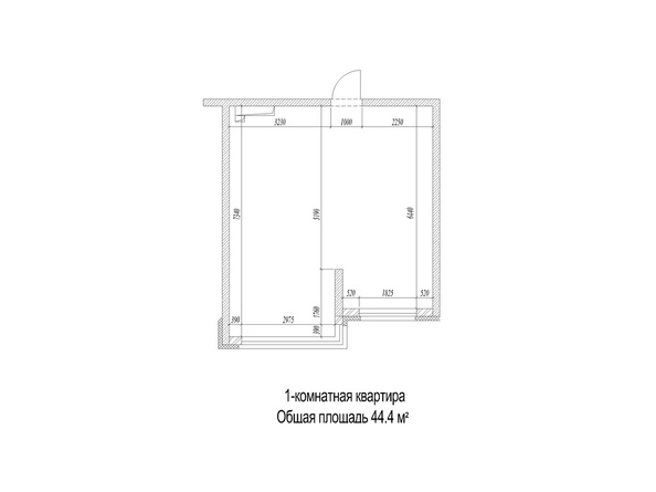 Планировка 1-комн 44,4 м²