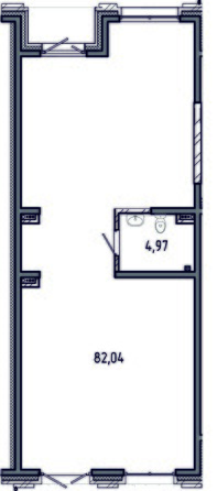 Планировка Студия 87,01 м²