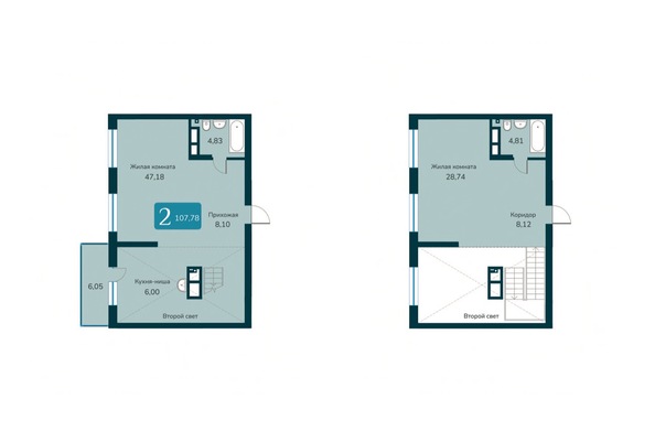 Планировка 4-комн 107,78 м²
