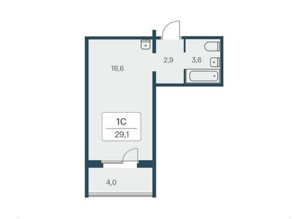 Планировка Студия 29,1 м²