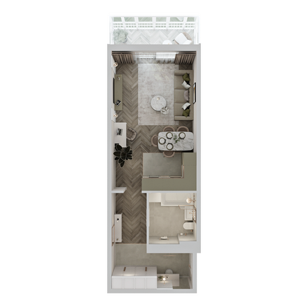Планировка 1-комн 43,08 м²