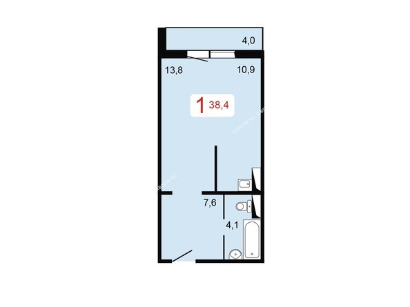 Планировка однокомнатной квартиры 38,4 кв.м