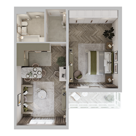Планировка 2-комн 61,75 м²