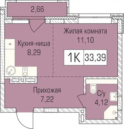Планировка  33,39 м²