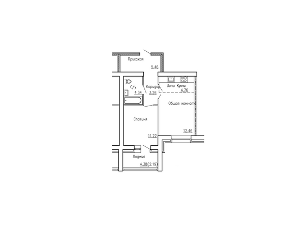 Планировка двухкомнатной квартиры 41,5 кв.м