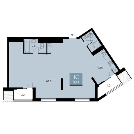 Планировка 3-комн 89,1 м²
