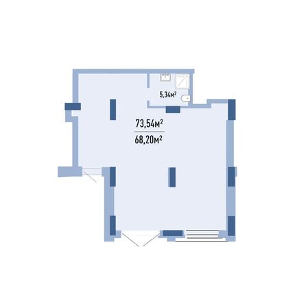 Планировка Апартамент 73,54 м²