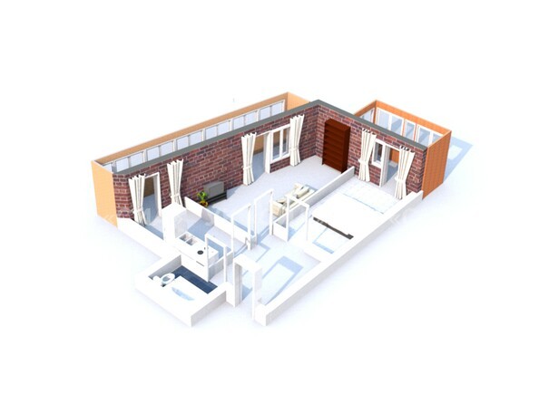 3d-макет двухкомнатной квартиры 61,90 кв.м