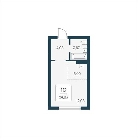 Планировка Студия 24,83 м²