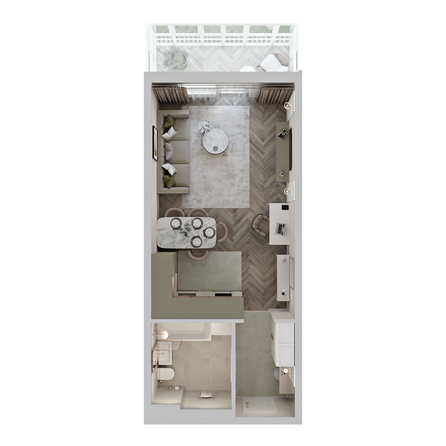 Планировка 1-комн 36,48 м²