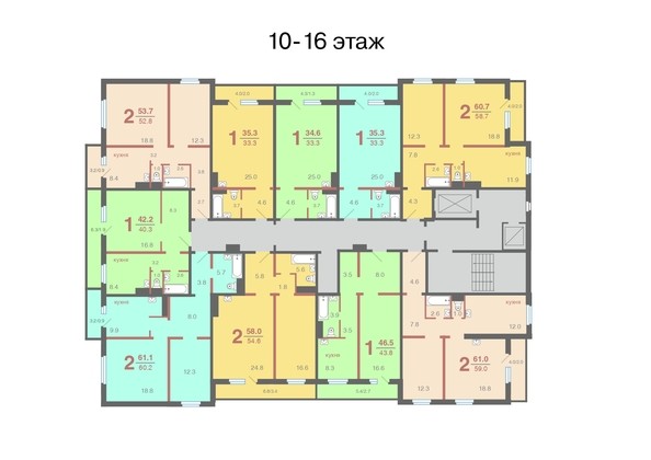 Типовая планировка 10-16 этажа