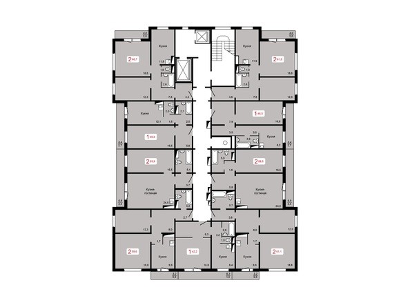 План 10-16 этажа
