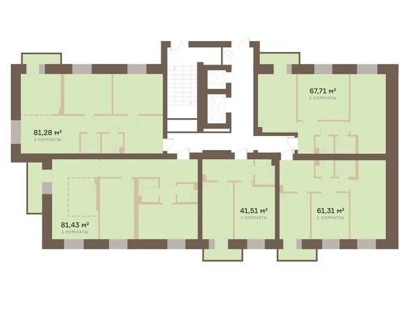 План Типовой этаж 4 секция этажа