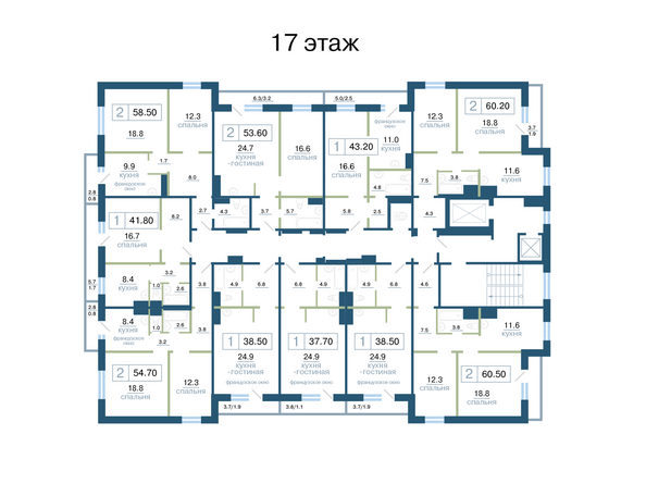 Планировка 17 этажа