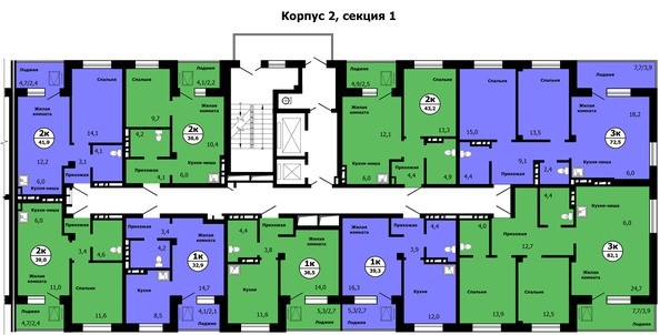 План типового этажа Секция 1