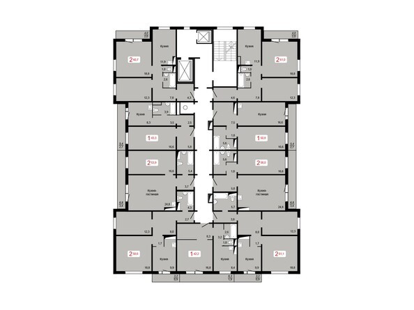 Планировка 10-16 этажей