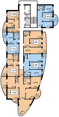 Секция 1, 12-15 этажи