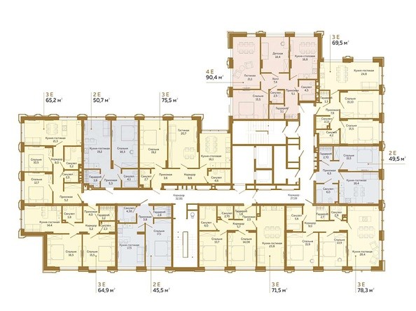 Типовой план этажа 3-12 подъезд