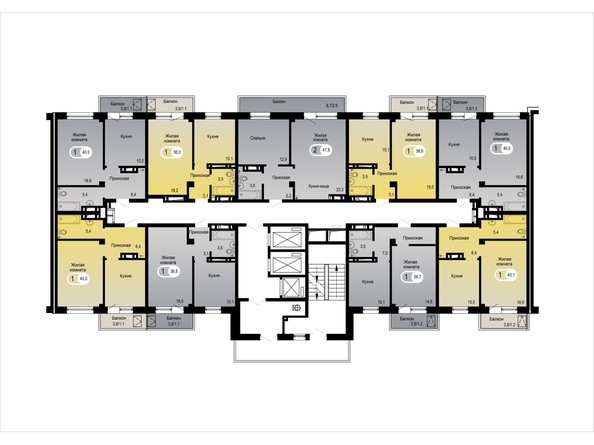 План типового этажа, 2 секция