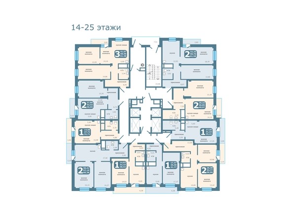 План 14-25 этажа