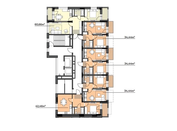 Типовая планировка этажа секция 6