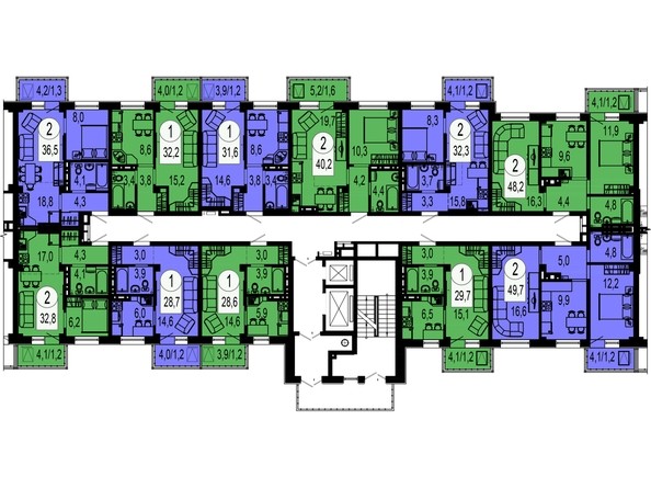 Секция 2. Типовая планировка этажа.