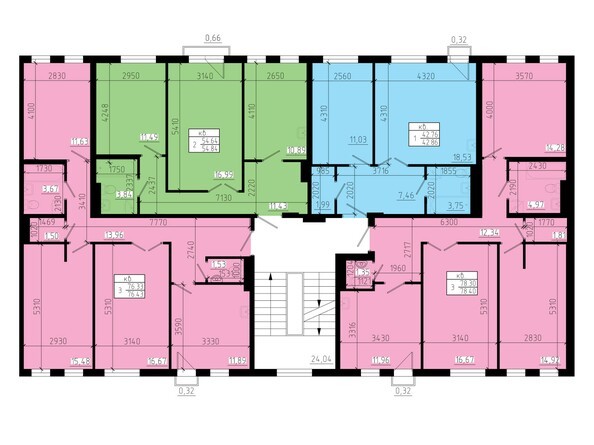 Дом №2 и дом №3. Секция №2. Типовой этаж