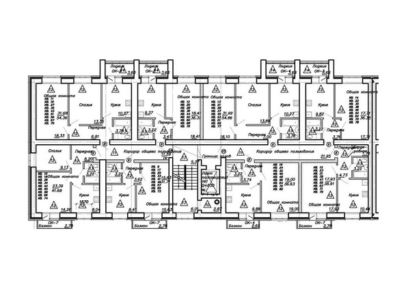 Планировка типового этажа. Блок-секция 1