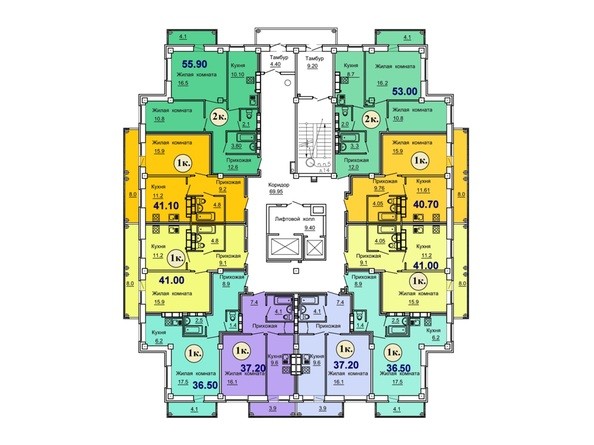 Типовой этаж 2-16 этажи
