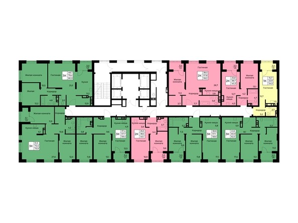 Планировки 18-21  этажей