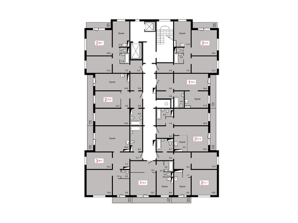 Планировка 6-16 этажей