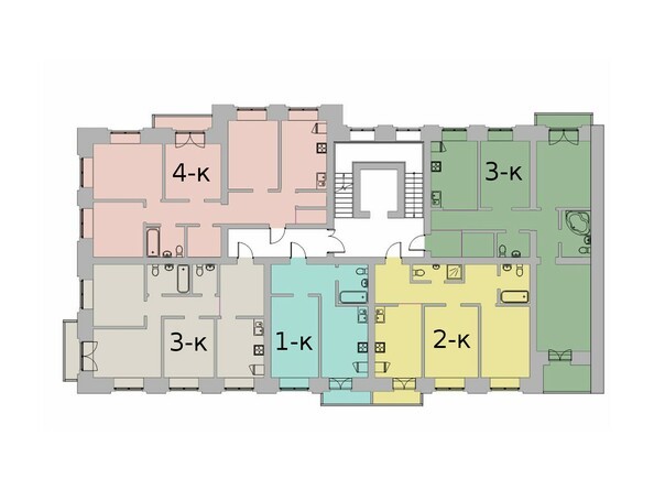 Блок-секция 3. Планировка типового этажа