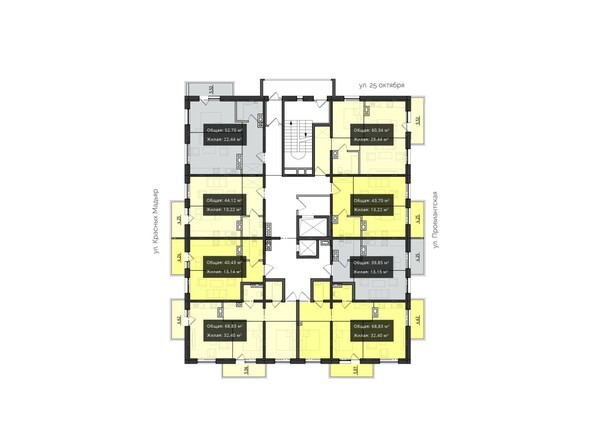 Планировка 2-6 этажей