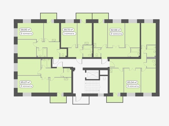 Типовой план этажа 1 подъезд