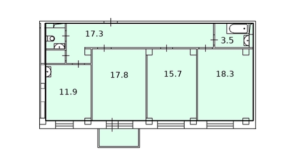 
   Продам 3-комнатную, 87.4 м², Северное шоссе, 48а

. Фото 15.