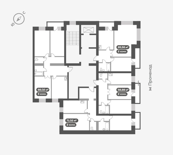 
   Продам 2-комнатную, 71.02 м², Сити-квартал Октябрьский, дом 1

. Фото 17.