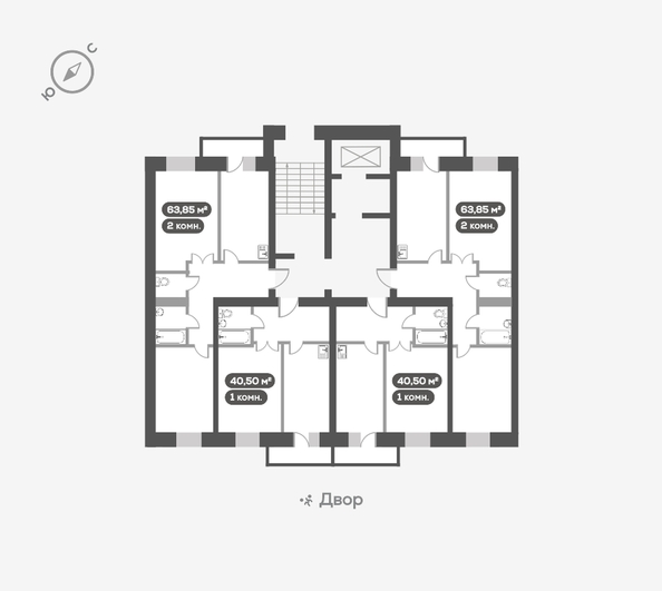 
   Продам 2-комнатную, 63.85 м², Сити-квартал Октябрьский, дом 1

. Фото 13.