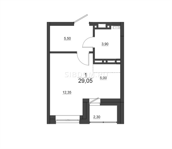 
   Продам 1-комнатную, 29.05 м², Дивные Дали, дом 1

. Фото 1.