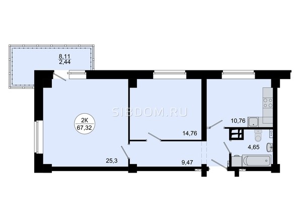 
   Продам 1-комнатную, 55.4 м², Светлогорский пер, 10г

. Фото 3.