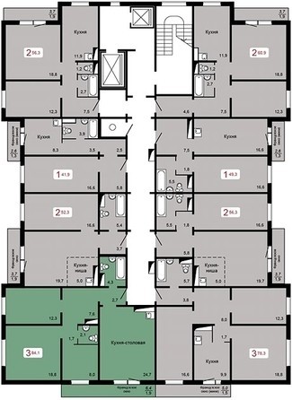 
   Продам 3-комнатную, 84.1 м², Мичурино, дом 2 строение 5

. Фото 1.